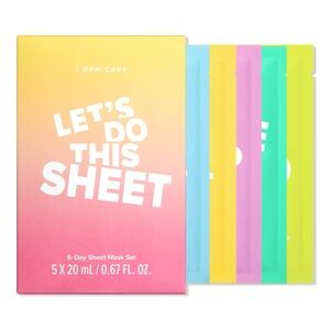 I Dew Care Let’s Do This Sheet; 5-Day Sheet Mask Set- vegan, glass skin mask set